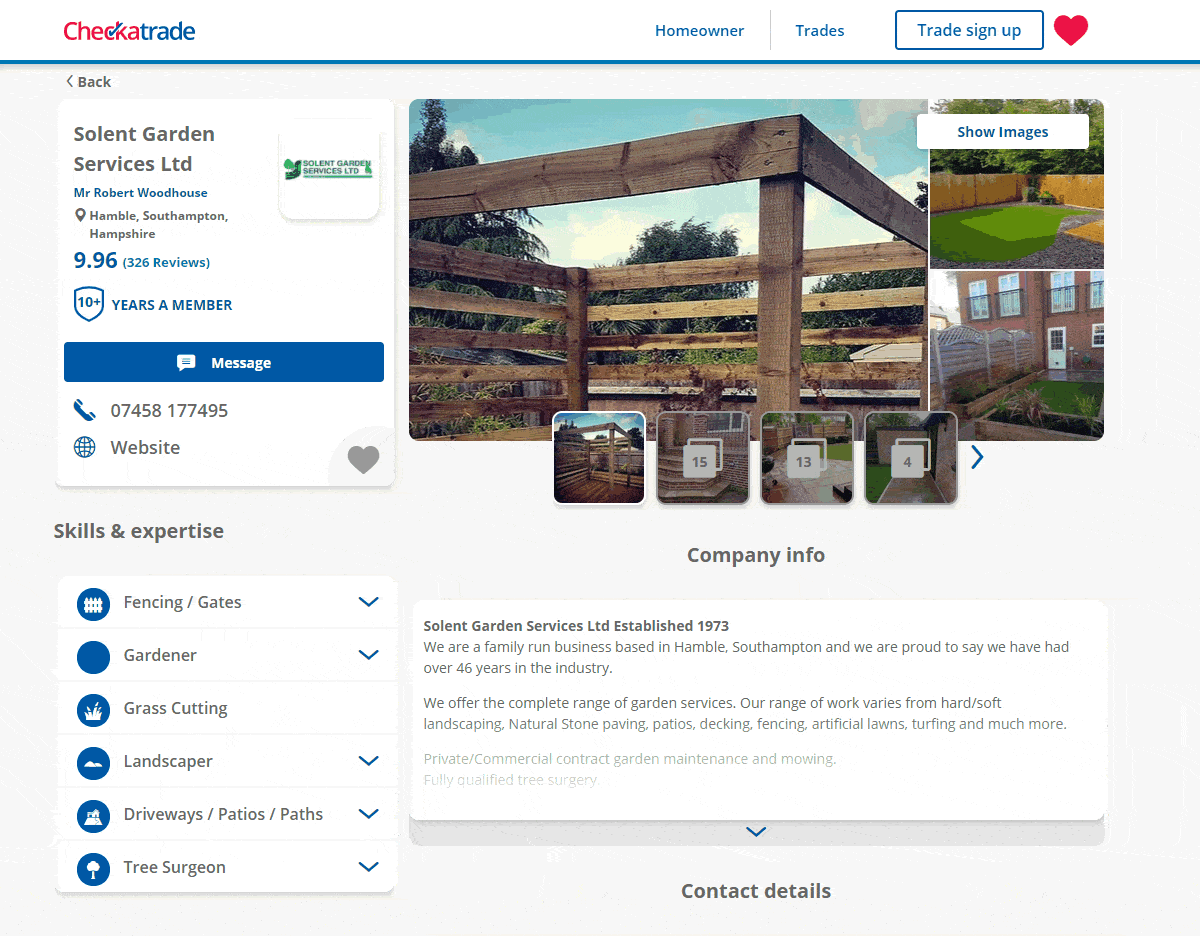 Solent Garden Services Checkatrade ratings January 2021 Solent Garden Services Checkatrade ratings January 2021